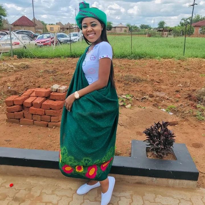 Tsonga Brides Green Tsonga traditional Attire