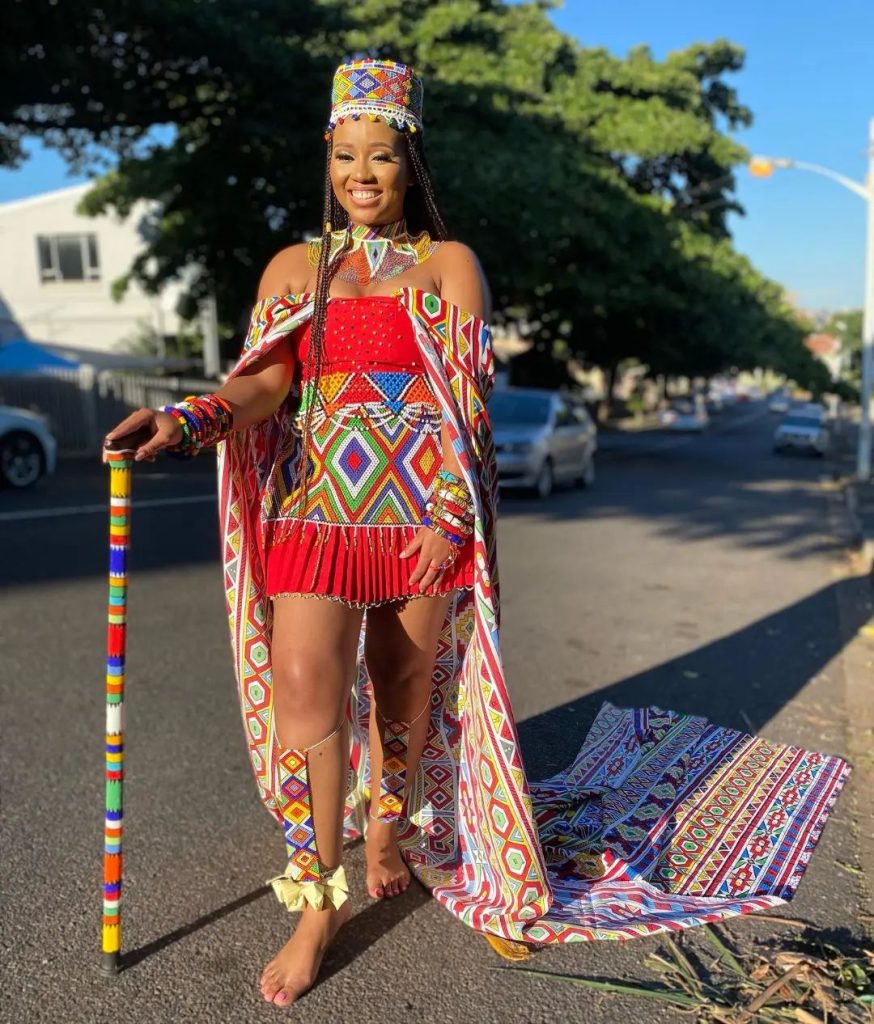 Corset-styled Ndebele wedding attire