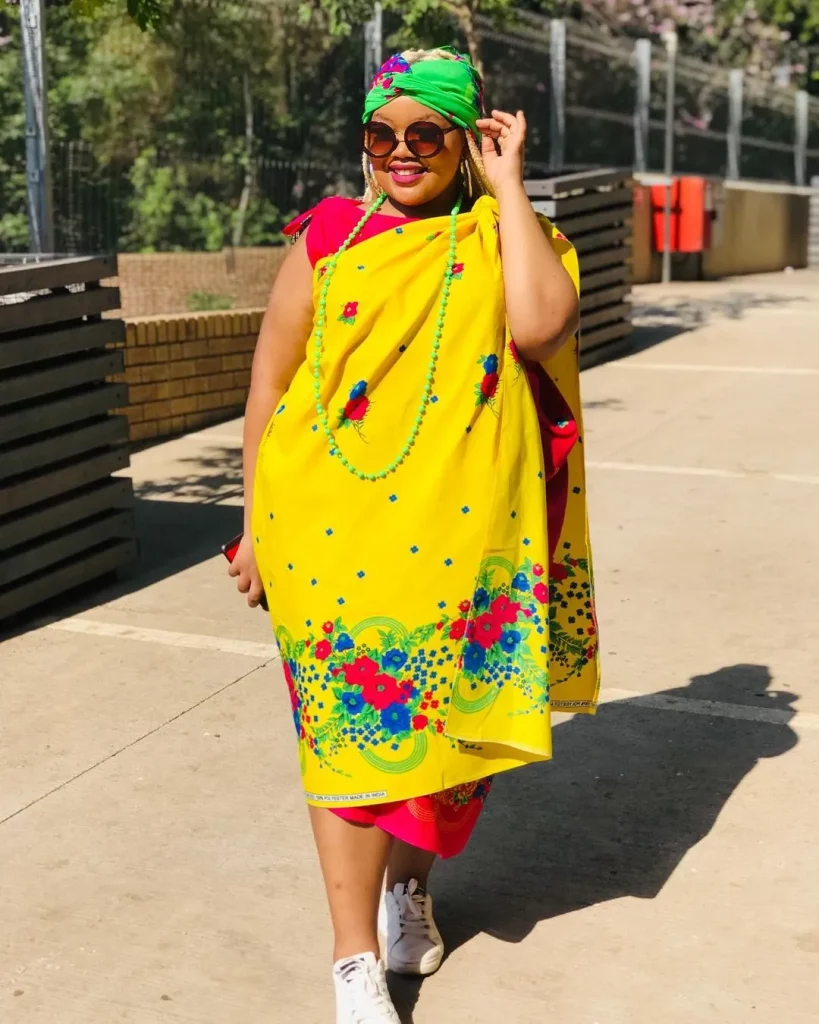 Beautiful Yellow Tsonga Bridesmaid's Dress The full Tsonga attire