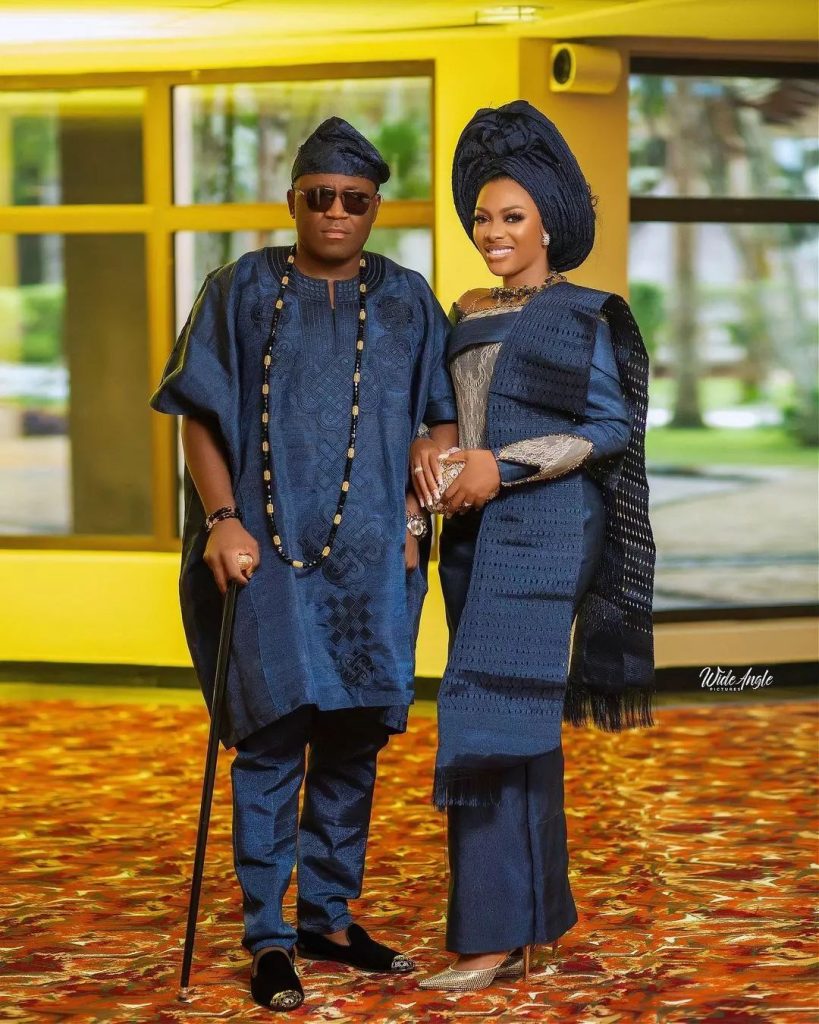 Amazing Navy Blue Colour Aso-ebi 