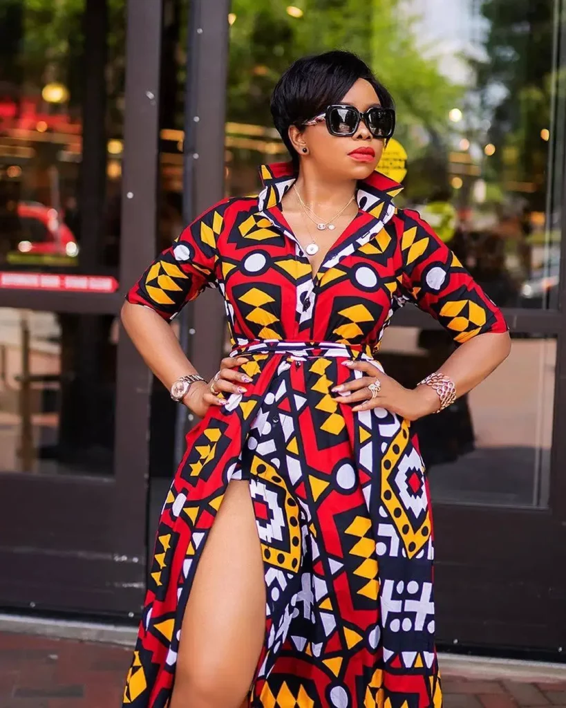 African Print Fabric/ Ankara - Blue, Red, Yellow 'Samakaka Pb' Design