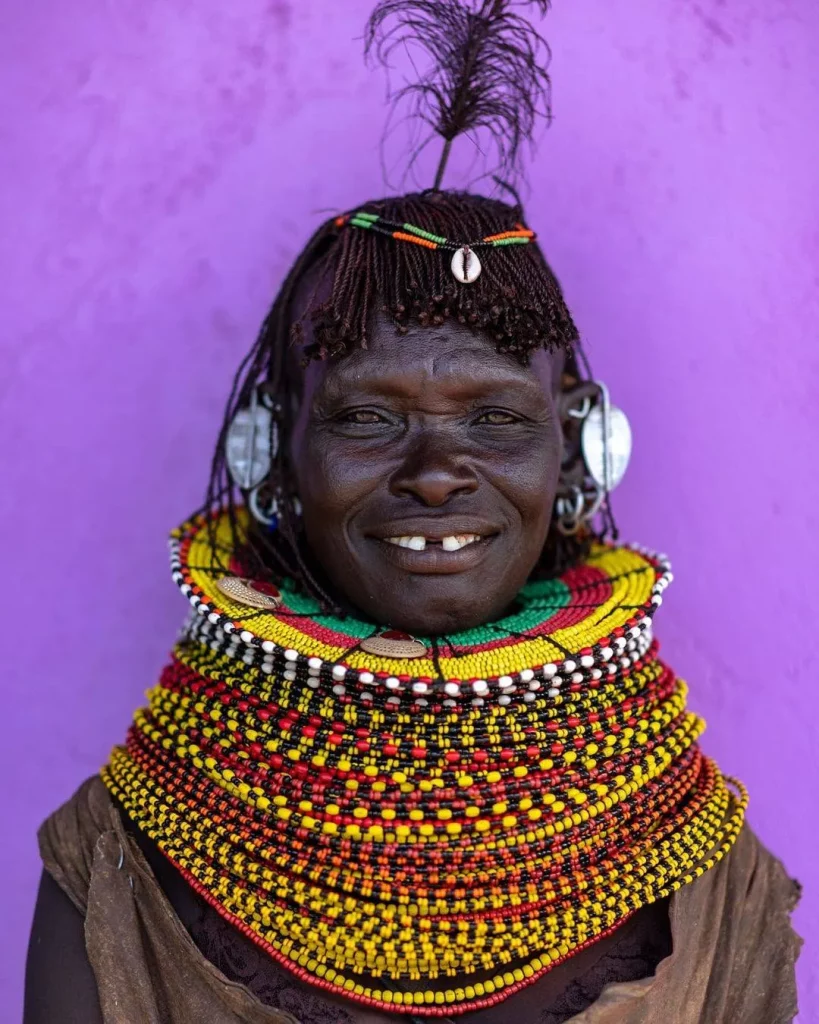 Turkana Tribe girl posing for a portrait