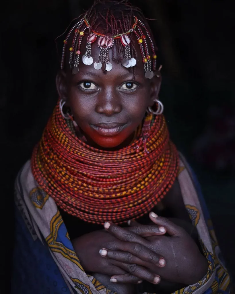 Turkana girl poses for a portrait