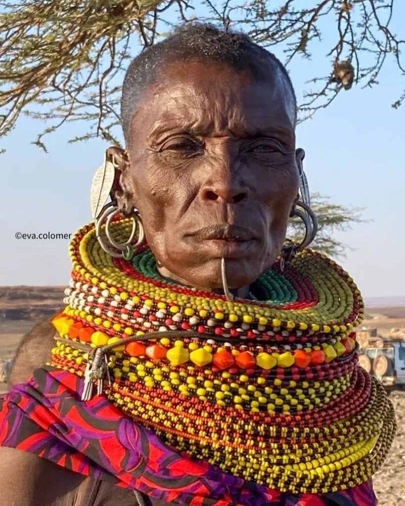 Old Turkana woman in Lake Turkana, Northern Kenya