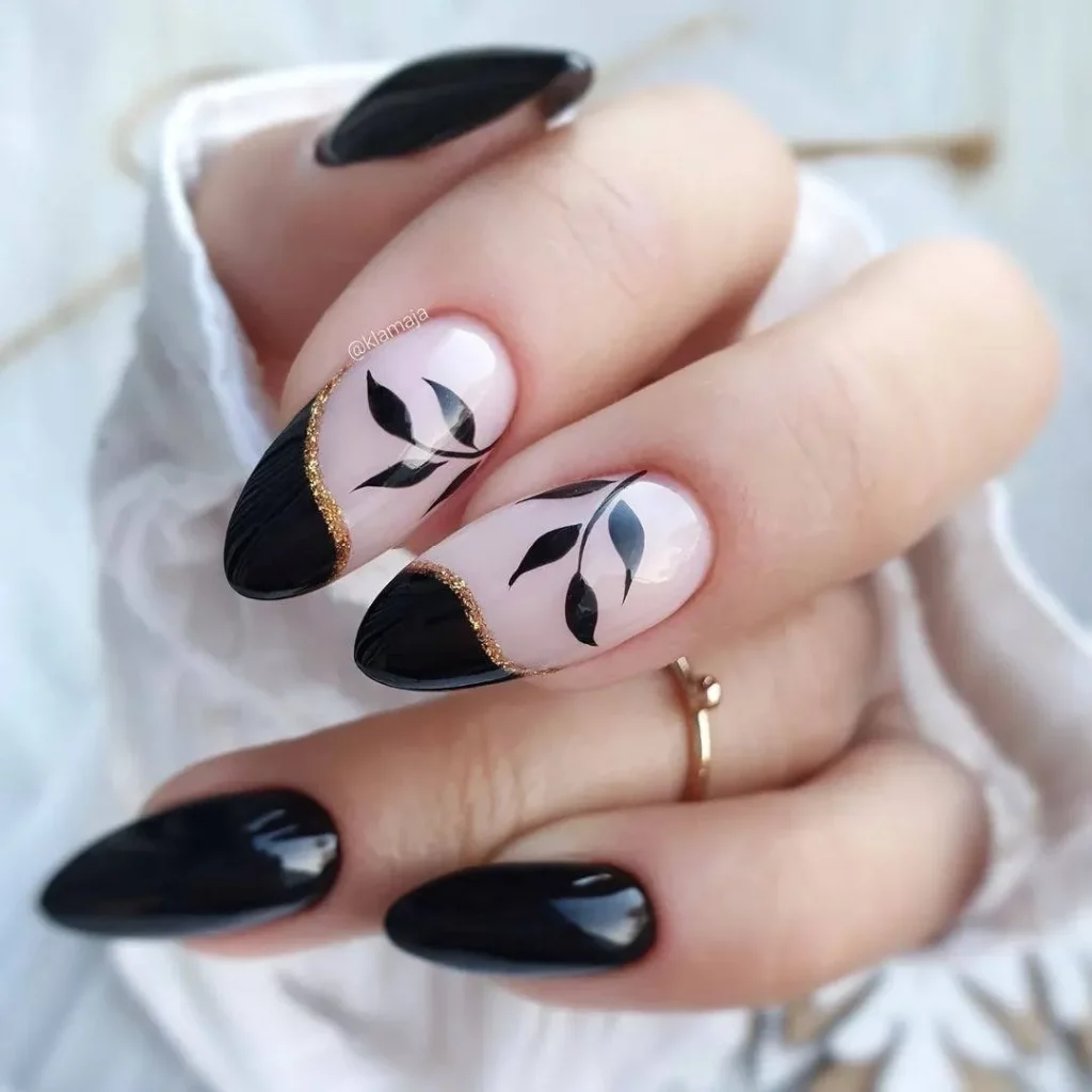Black Acrylic Nails Designs