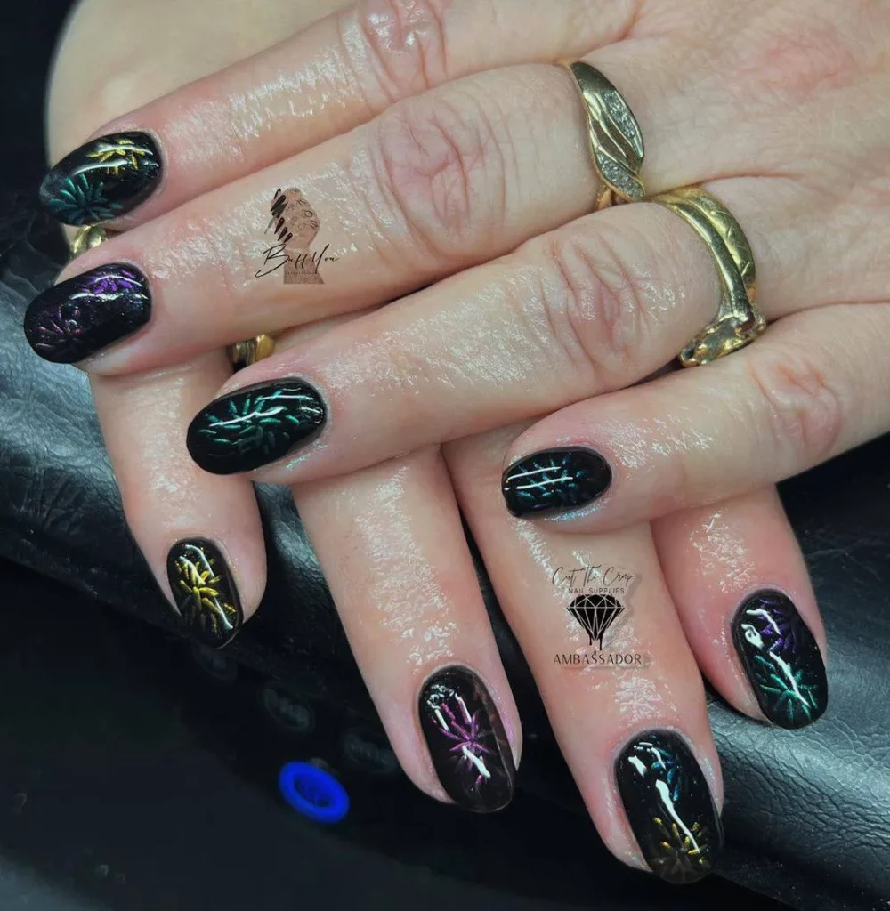 Short Black Acrylic nails