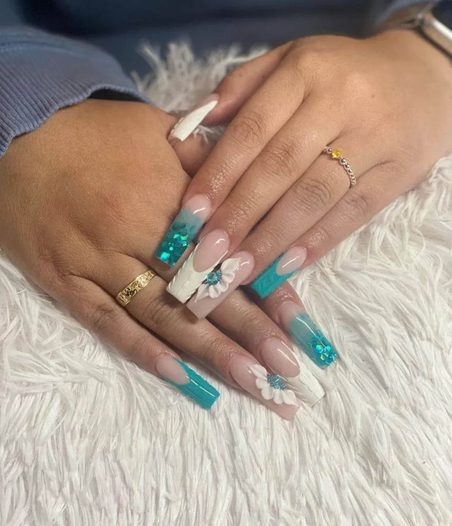 gel nail polish patriotic design
