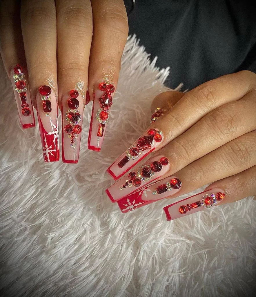 gel polish nail design for Christmas