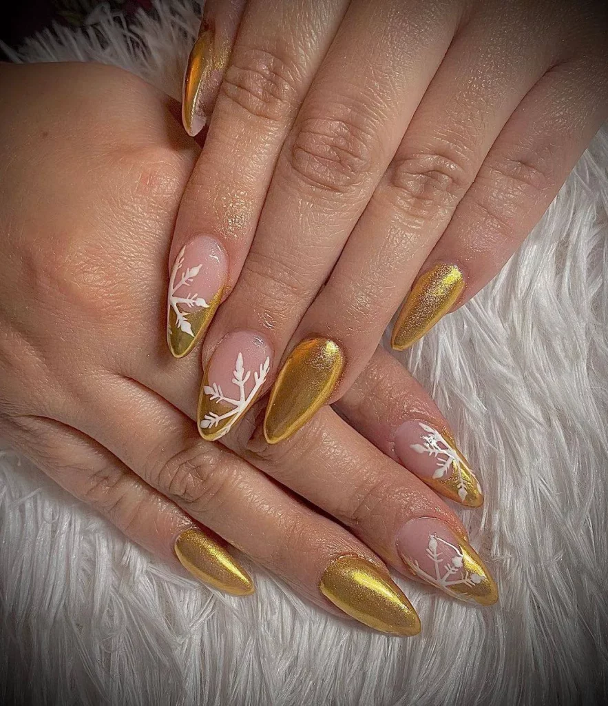 gel nail polish metallic design