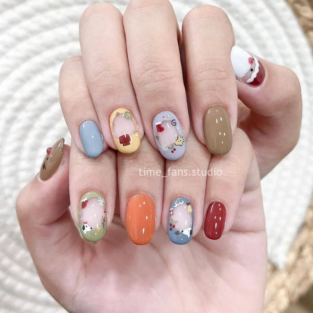 gel polish nail design for short nails