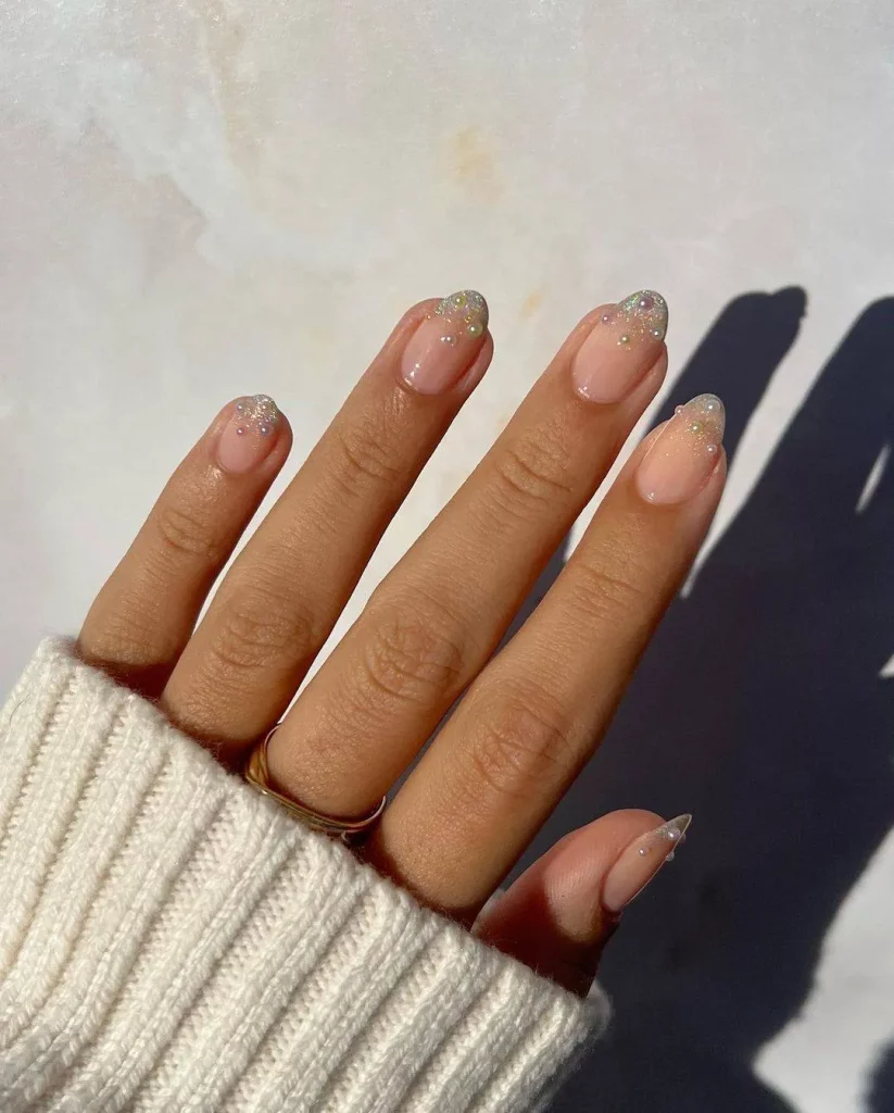 gel nail polish glitter design