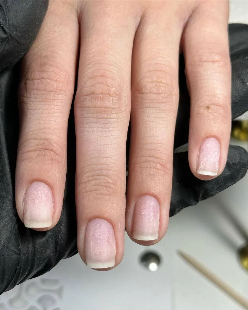 gel nail polish chrome powder design