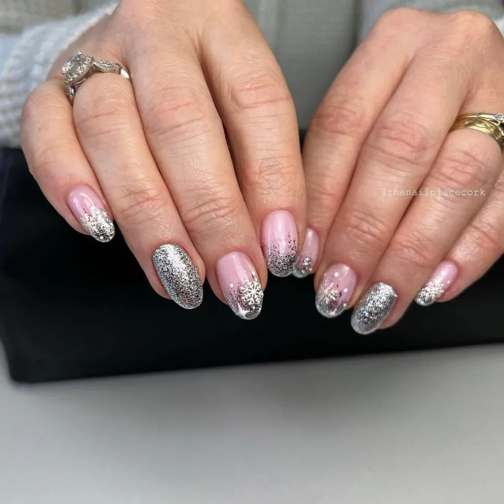 Ombre Silver Nails Design