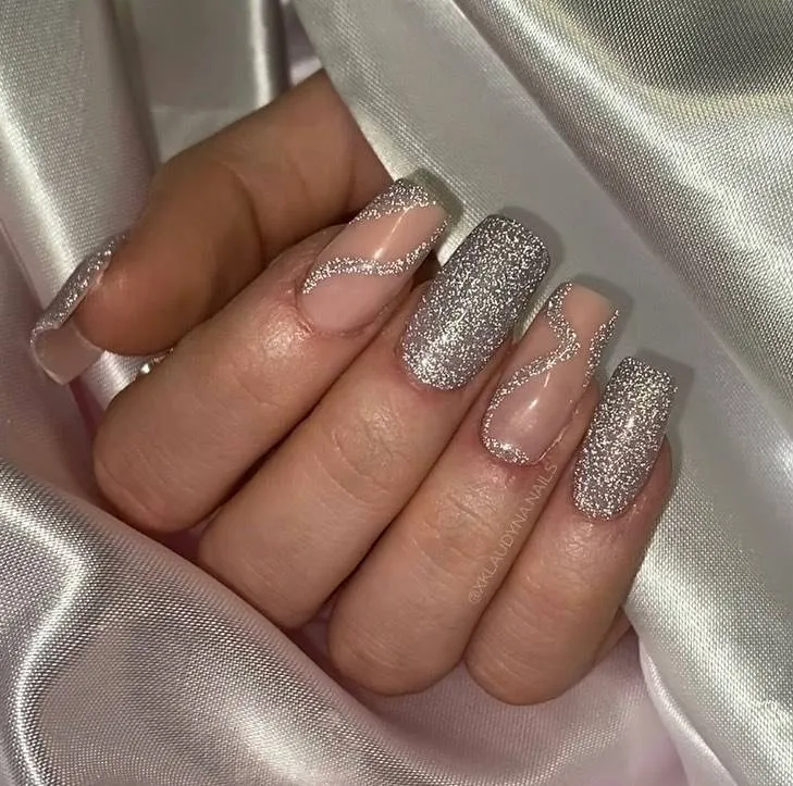 Silver Nail Art  