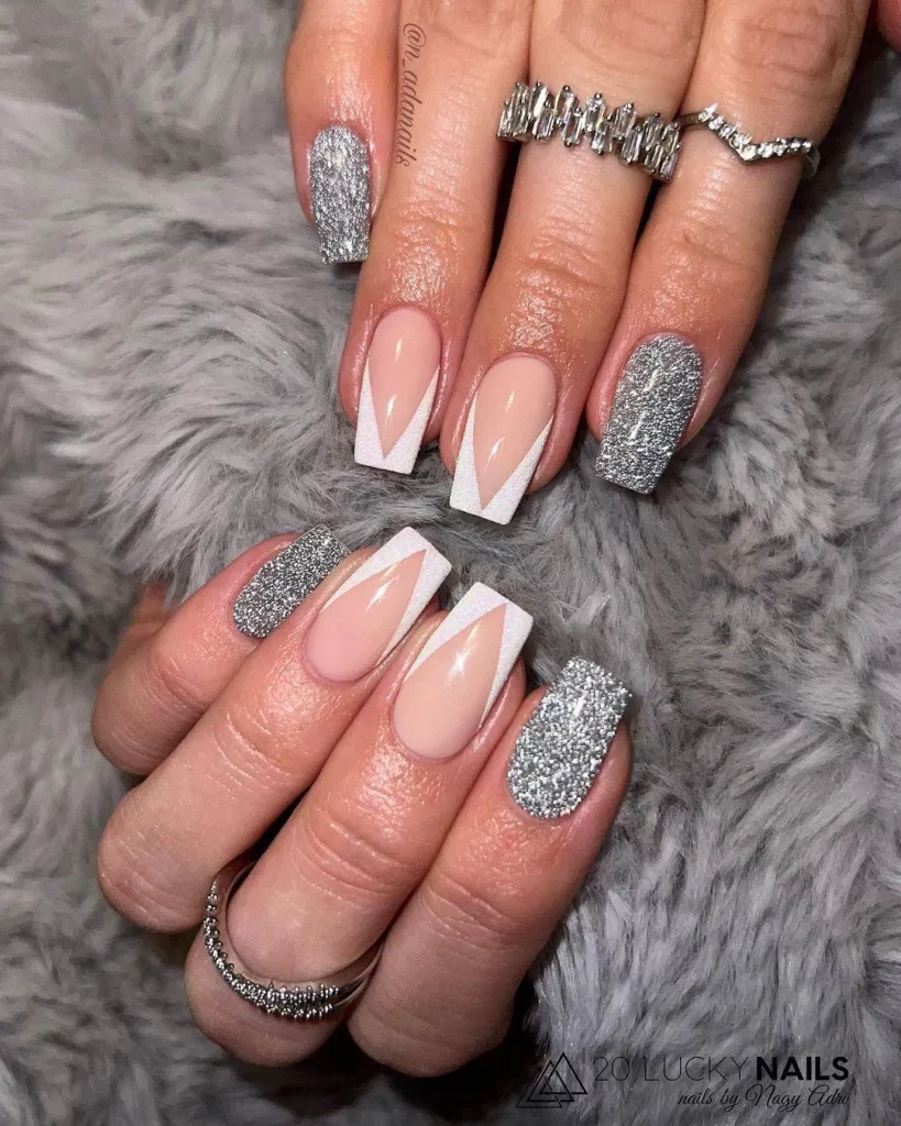 Nail Art Designs Using Silver 