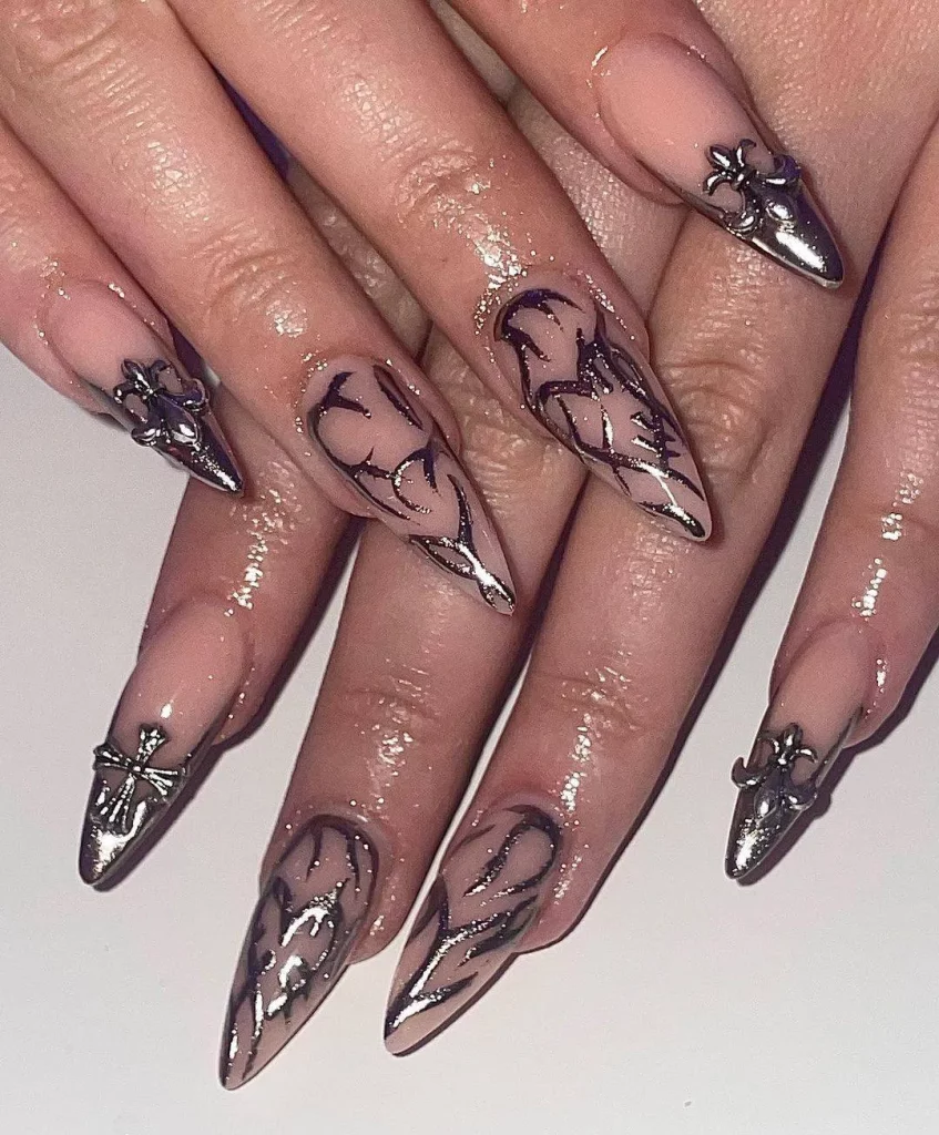 Bold Silver Nail Design Ideas 