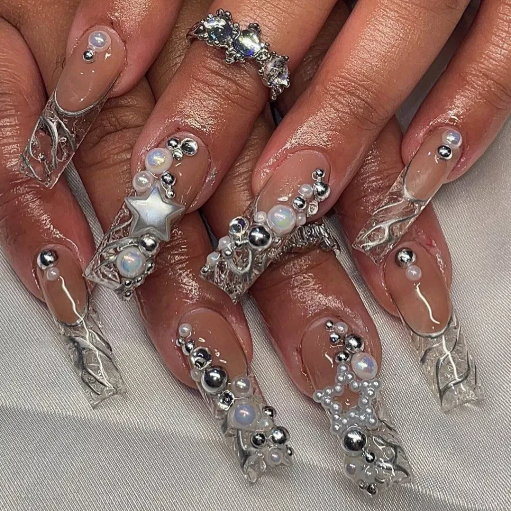 Prom Silver Nail Design Ideas 