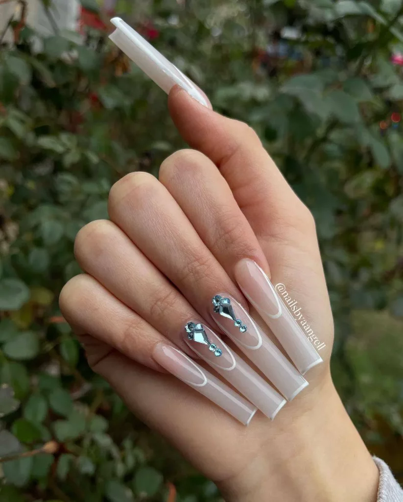 ombre nail art with abstract designs