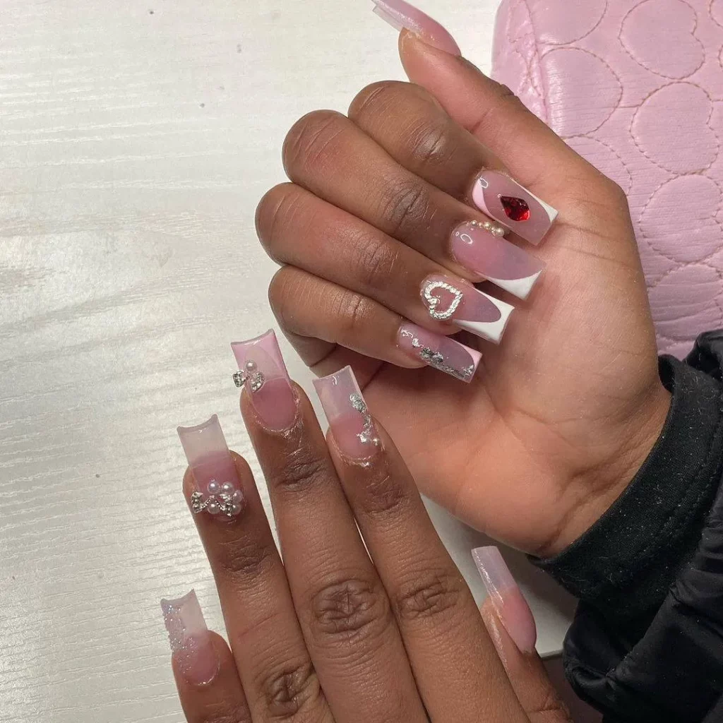 ombre nail art with ombre coffin nails