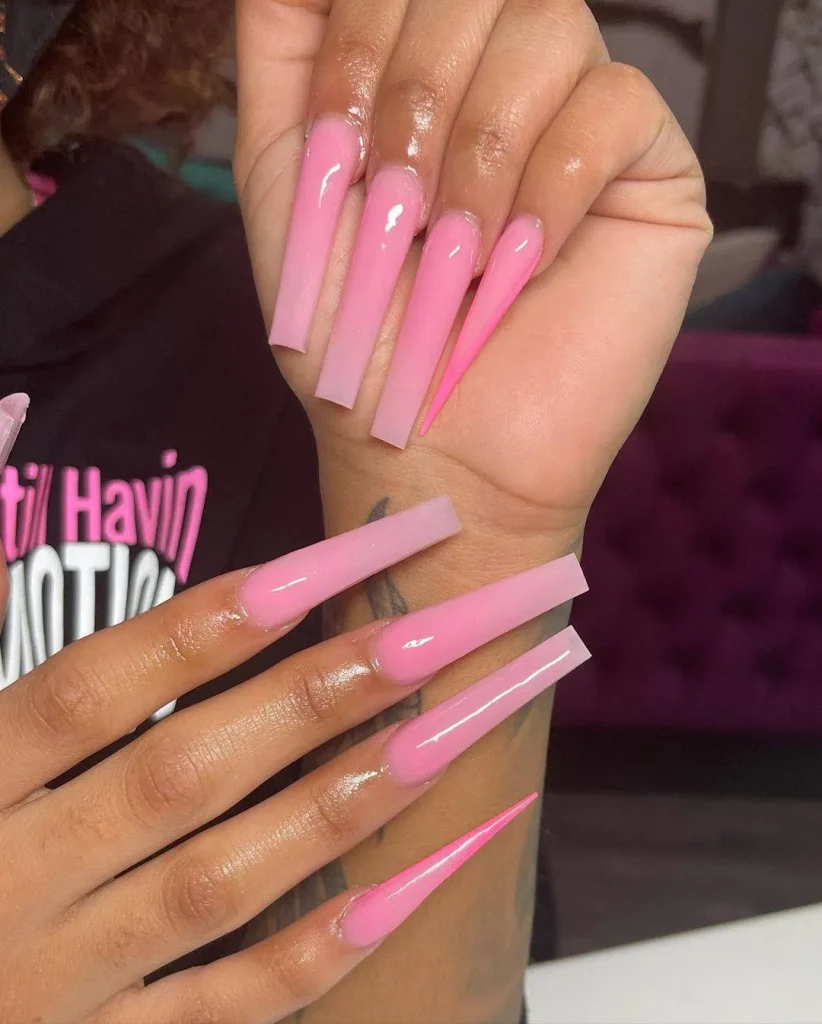 ombre nail design with ombre stiletto nails