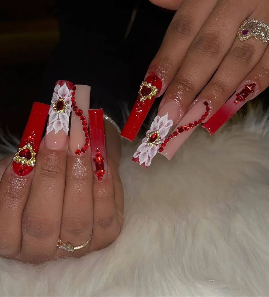 ombre nail art with marble effect