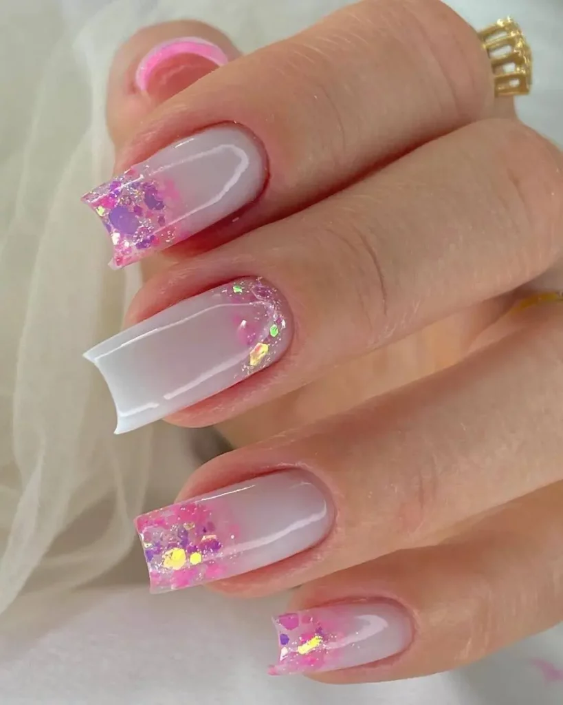 multicolor ombre nails