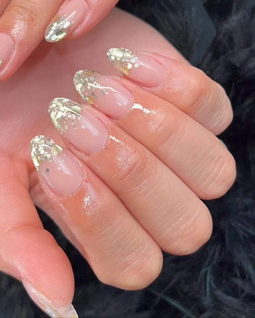 ombre nail art with stamping