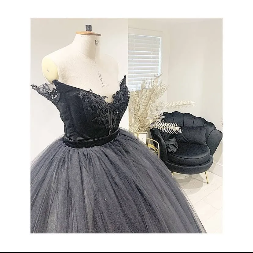 black lace strapless dress