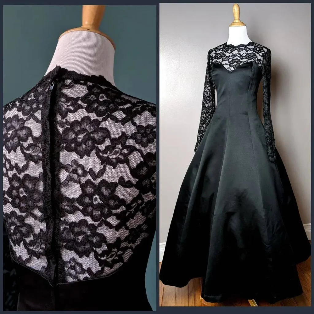 black lace cocktail dress