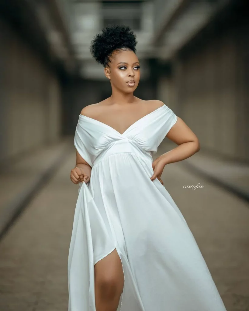 white wrap dress