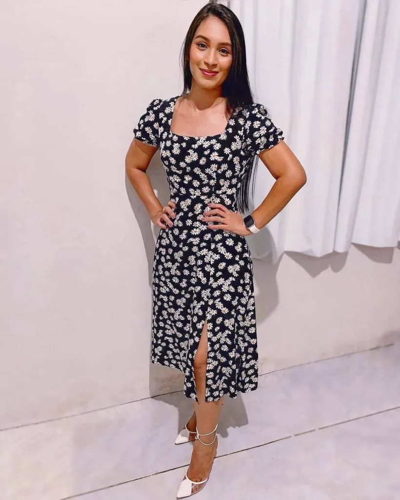 floral printed midi dress