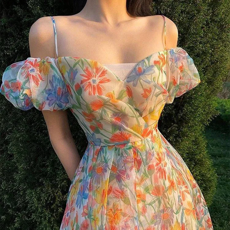 floral chiffon dress