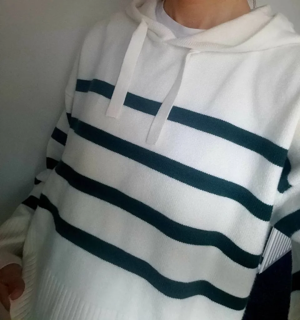 Green and white clothing