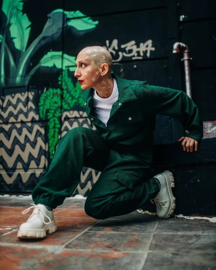 Green and white coordinating outfits