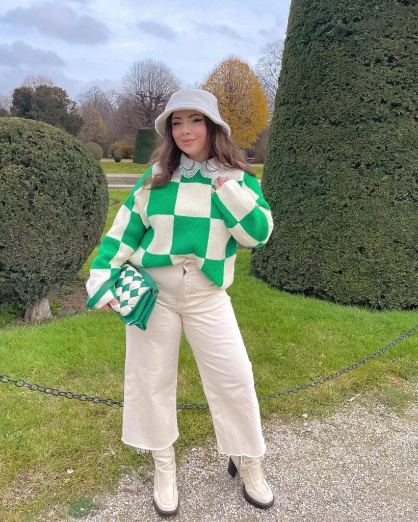 Green and white athletic wear