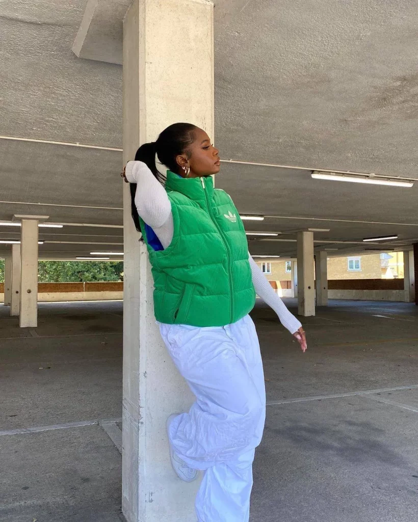 Green and White Outfits