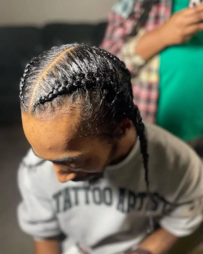 Men's French Braids with Undercut