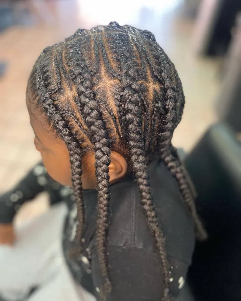Men's Fulani Braids with Shaved Sides