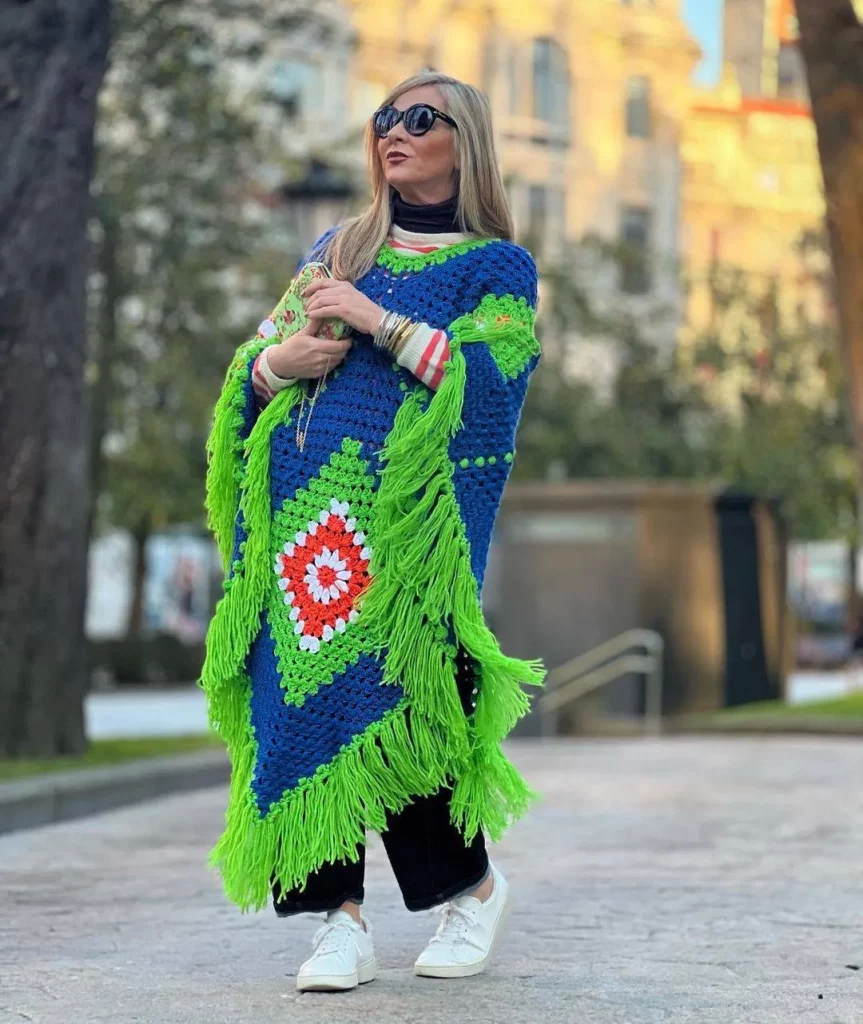 Embroidered Poncho Dresses for Ladies