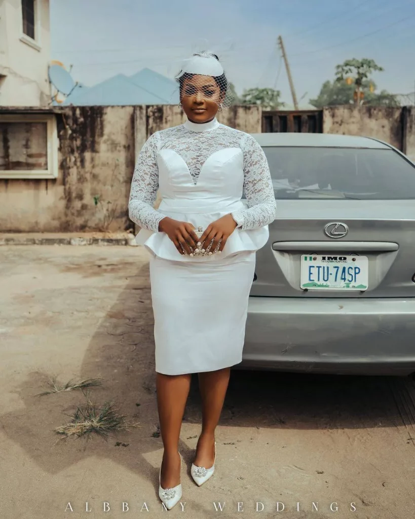 Simple court wedding dress in Nigeria