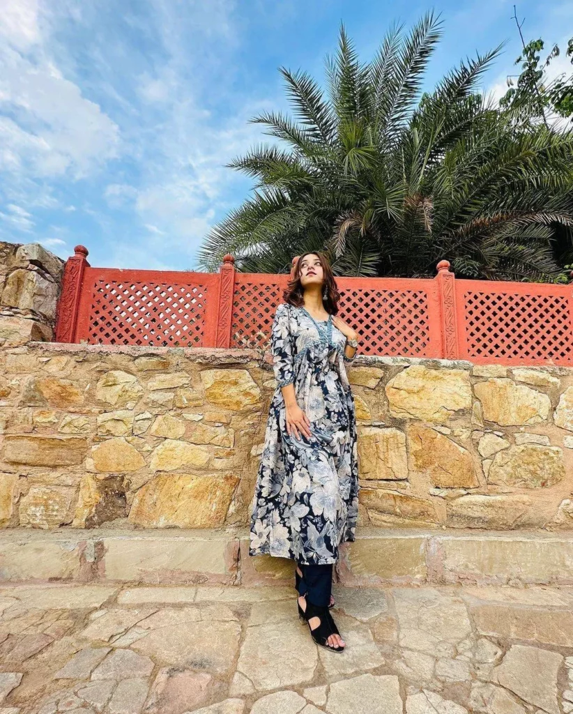 Elegant Printed Nyra Cut Salwar Suit Blue heavy Nyra Cut Suit Set
