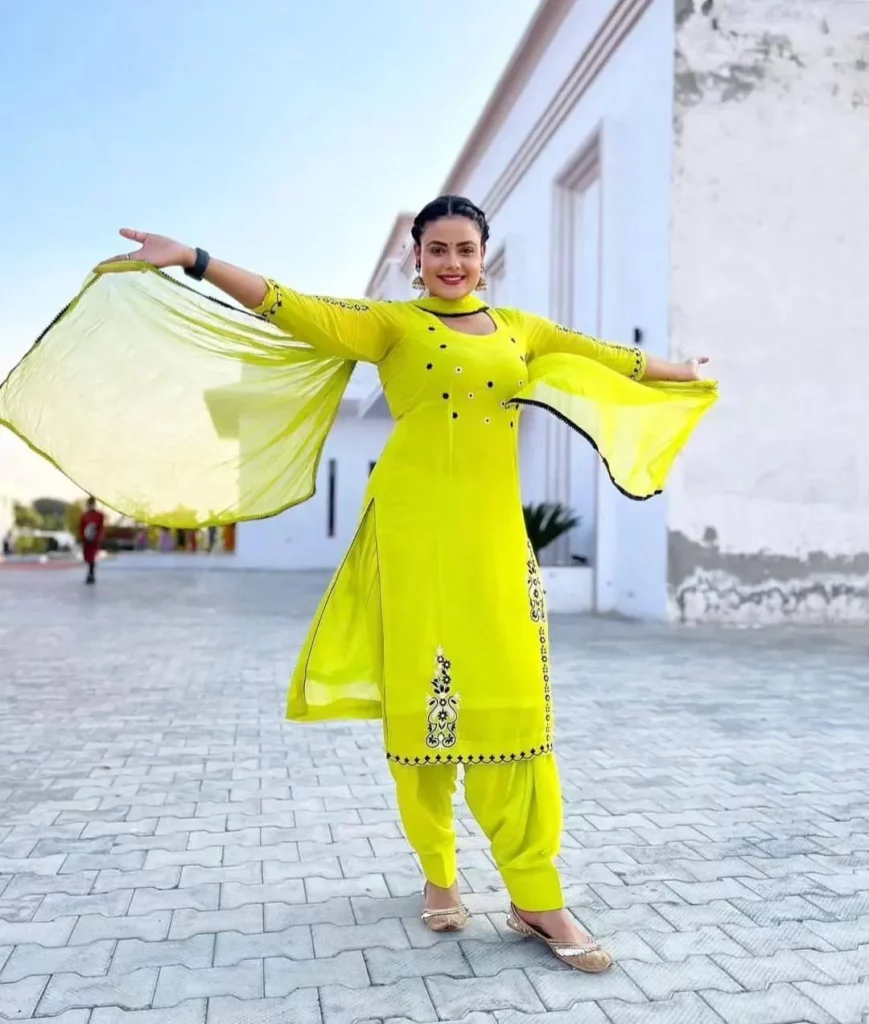 yellow patiala suit