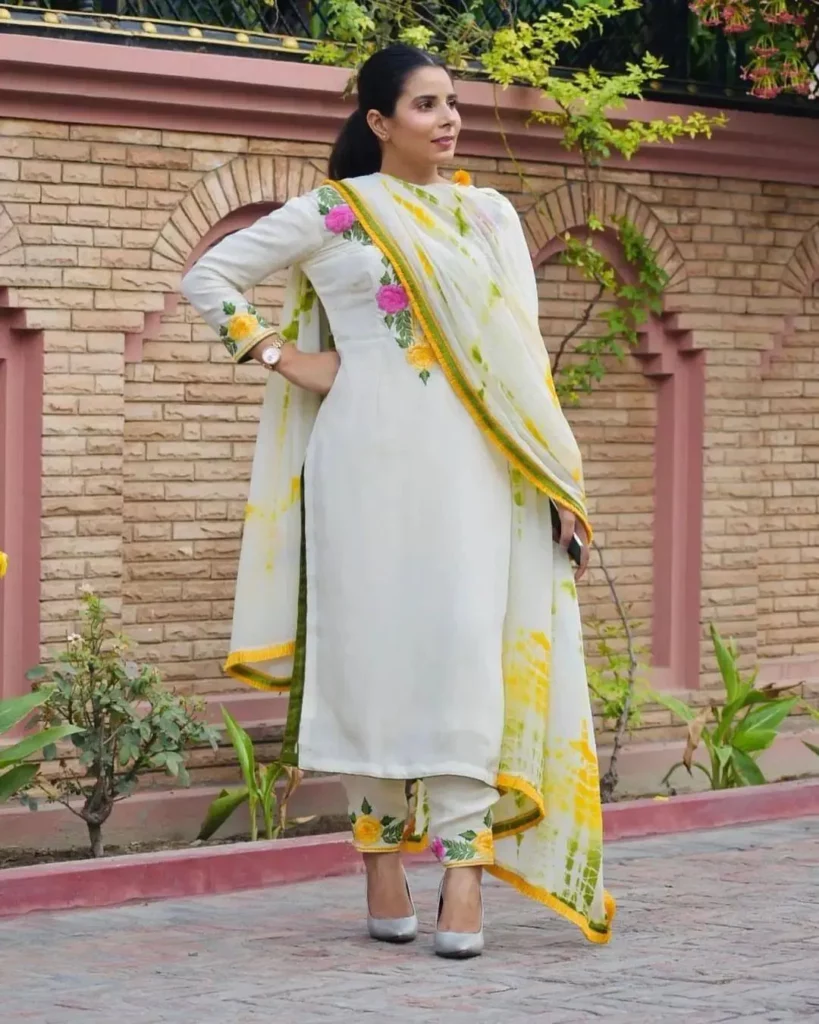 white patiala suit