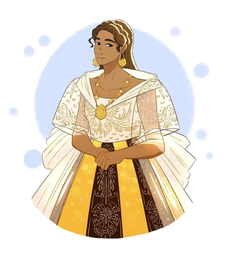 filipiniana dress drawing