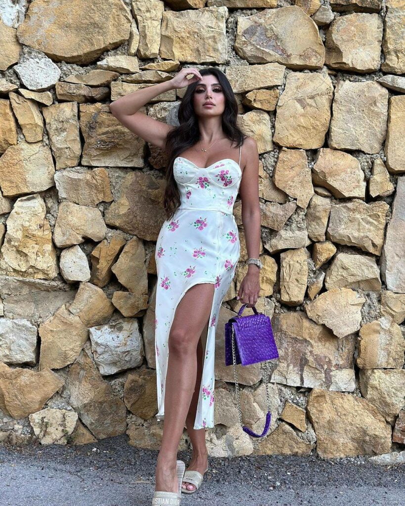floral satin dress for women
