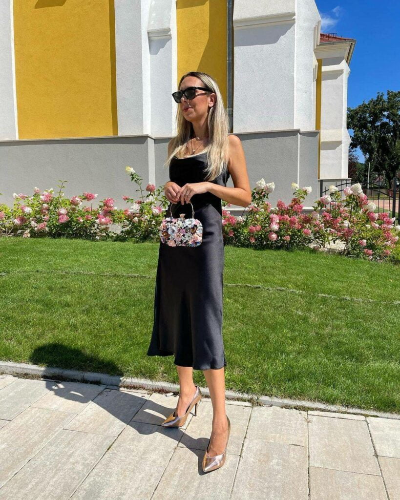 satin dress for woman