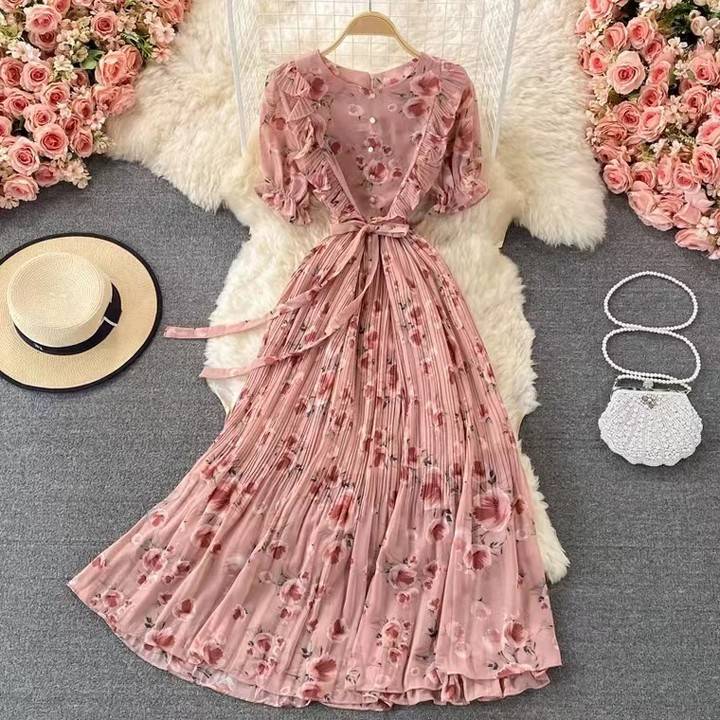 Flowy chiffon dresses for women