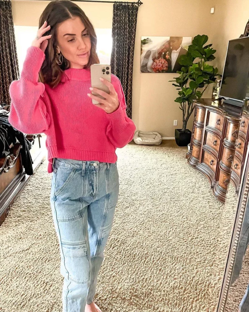 Pink embroidered tops