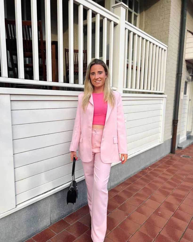 Pink work pants