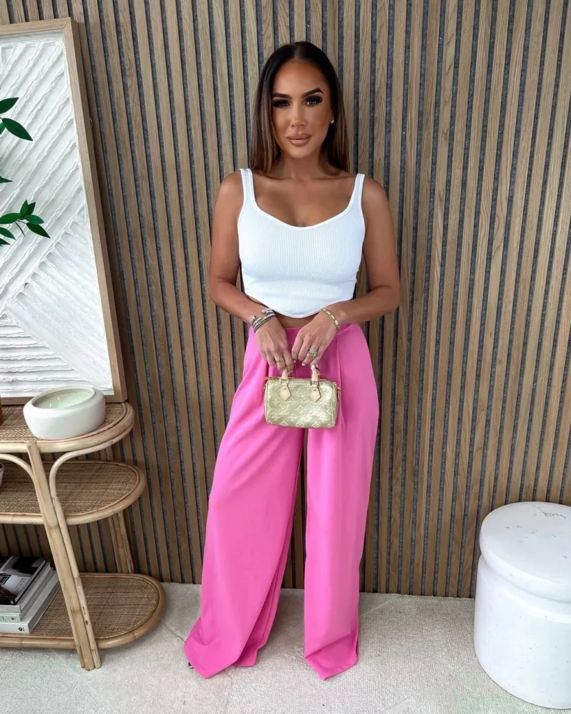 Pink wide-leg pants